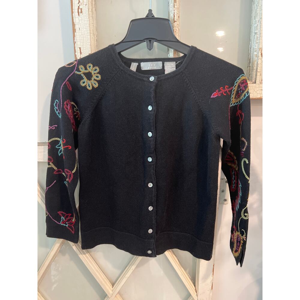 IVY petite medium PM cardigan sweater with embroidery